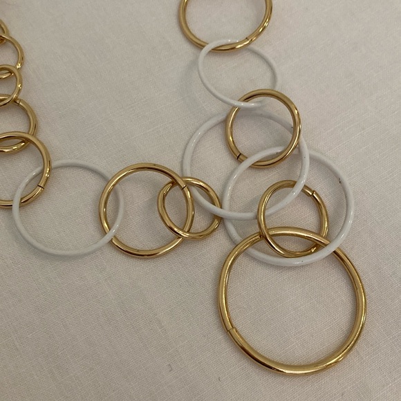 Kate Spade long Intertwined circle gold white necklace - Picture 8 of 15